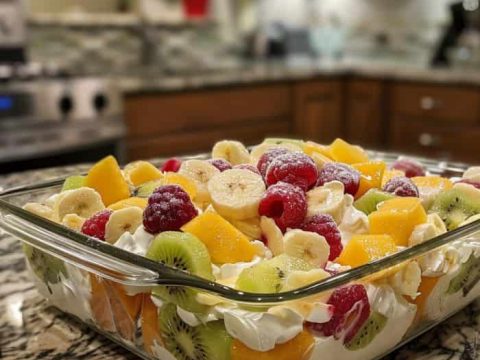 Nana’s delicious special frozen fruit salad