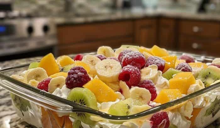 Nana’s delicious special frozen fruit salad