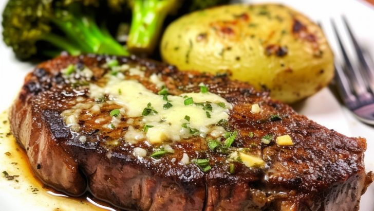 Garlic Butter Steak Bites with Crispy Cheddar Smashed Potatoes