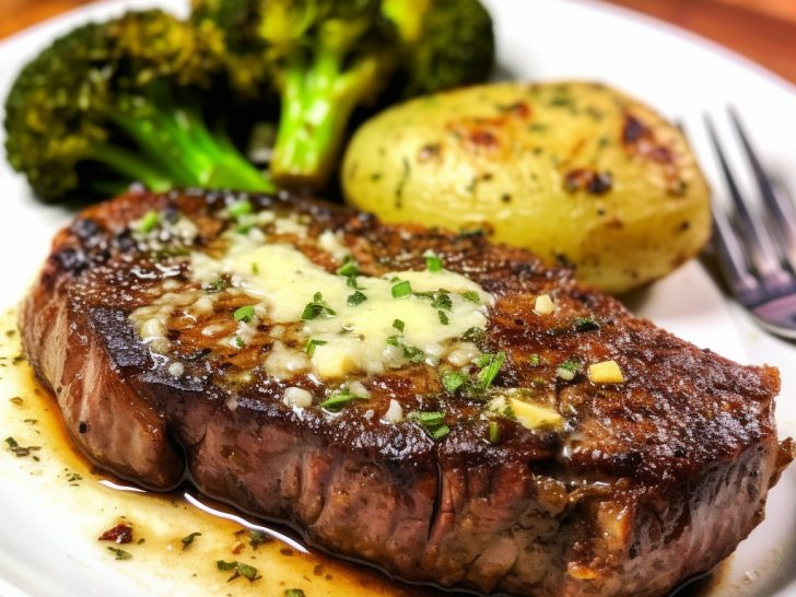 Garlic Butter Steak Bites with Crispy Cheddar Smashed Potatoes