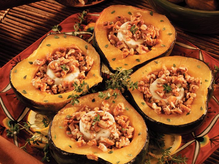 Maple Pecan Goat Cheese Roasted Acorn Squash – A Sweet and Savory Fall Delight