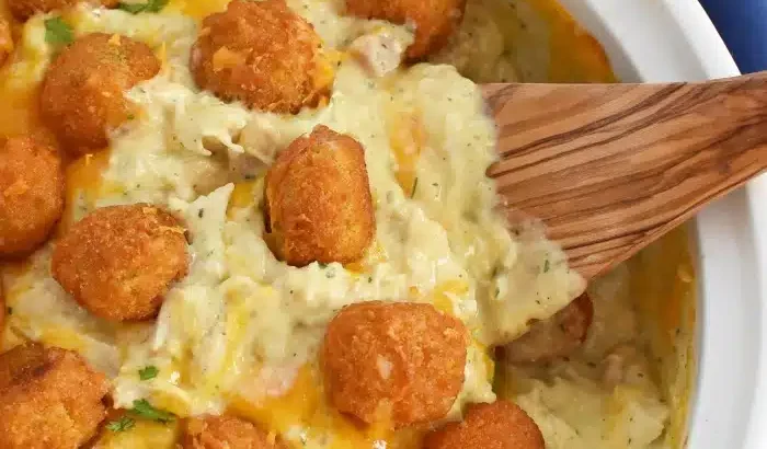 Cheesy Chicken Alfredo Tater Tot Casserole – Comfort Food at Its Best!