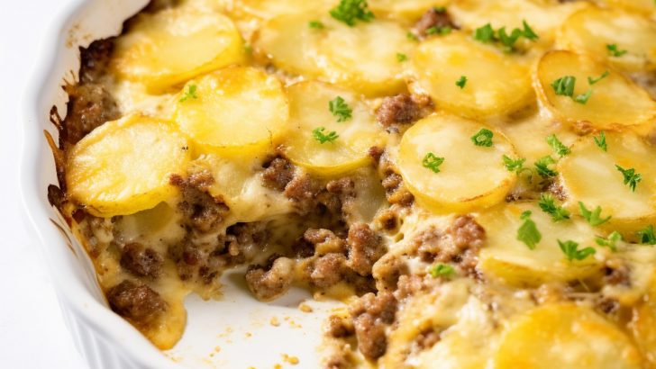 Cheesy Hamburger and Potato Casserole: A Comforting One-Pan Dinner Delight