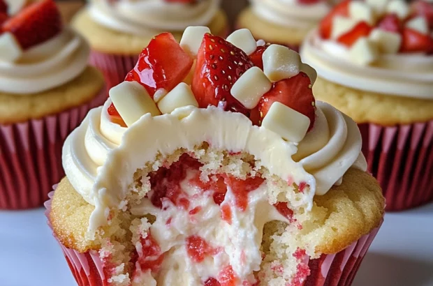 White Chocolate Strawberry Cupcakes – A Sweet Symphony of Flavors