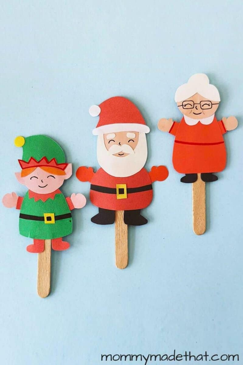 Santa Popsicle Stick Puppets