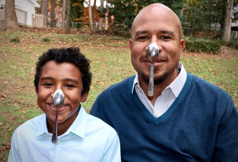 Balancing a Spoon on Their Nose