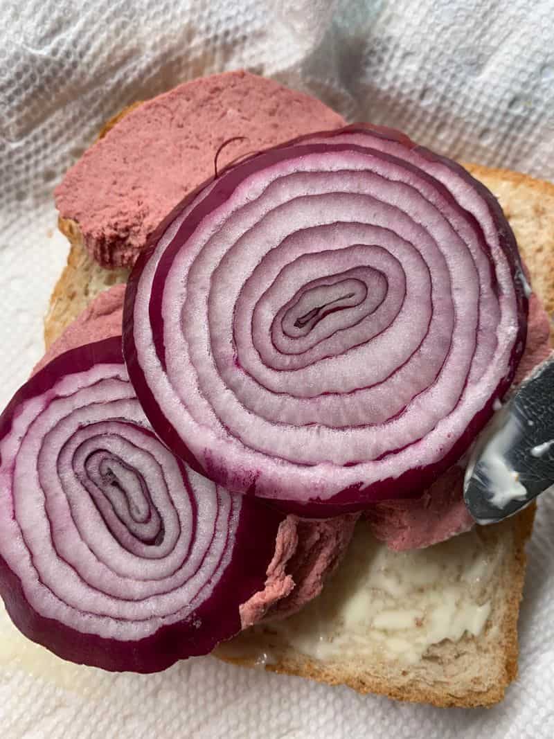 Liverwurst and Onion Sandwich