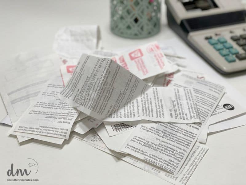 Piles of Receipts and Papers