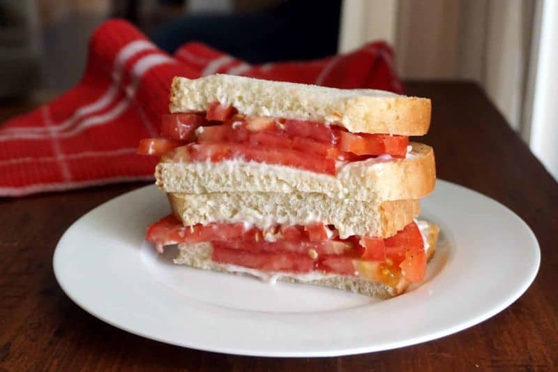 Tomato and Mayonnaise Sandwich