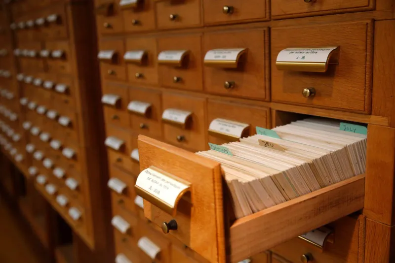 Using a Card Catalog in the Library