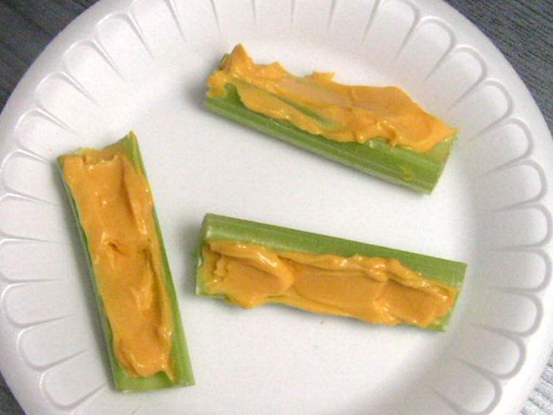 Celery with Cheese Whiz
