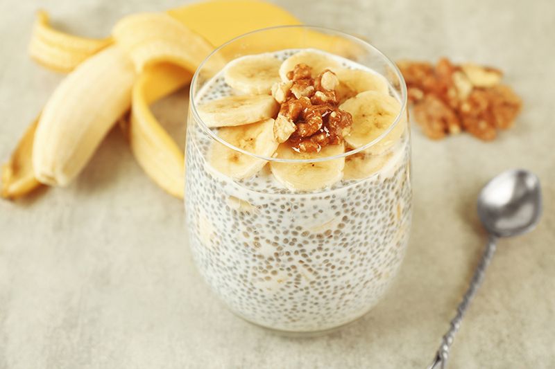 Chia Seed Pudding with Banana Slices