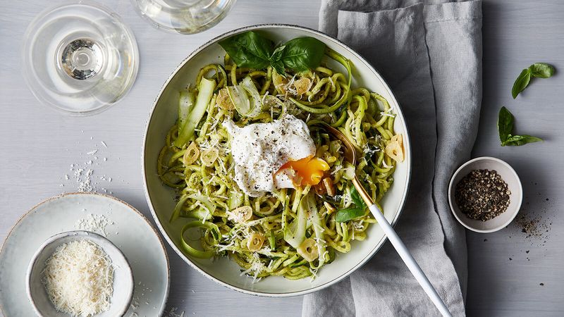 Zucchini Noodles with Poached Eggs