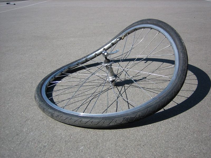 Why did the bicycle fall over?