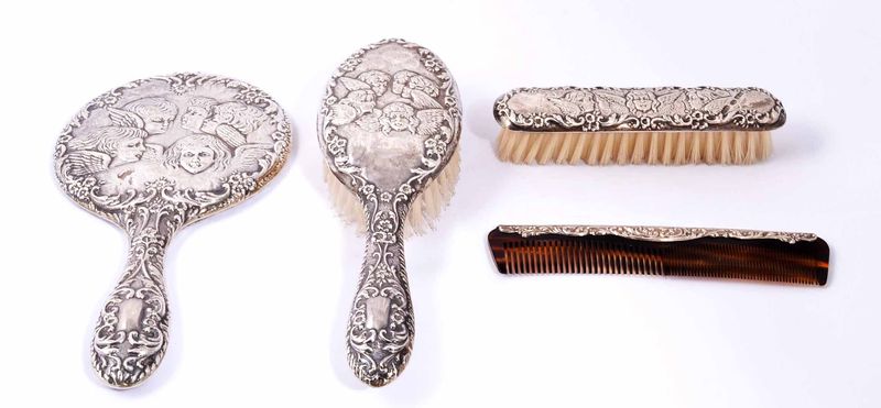 Silver Hairbrush Set