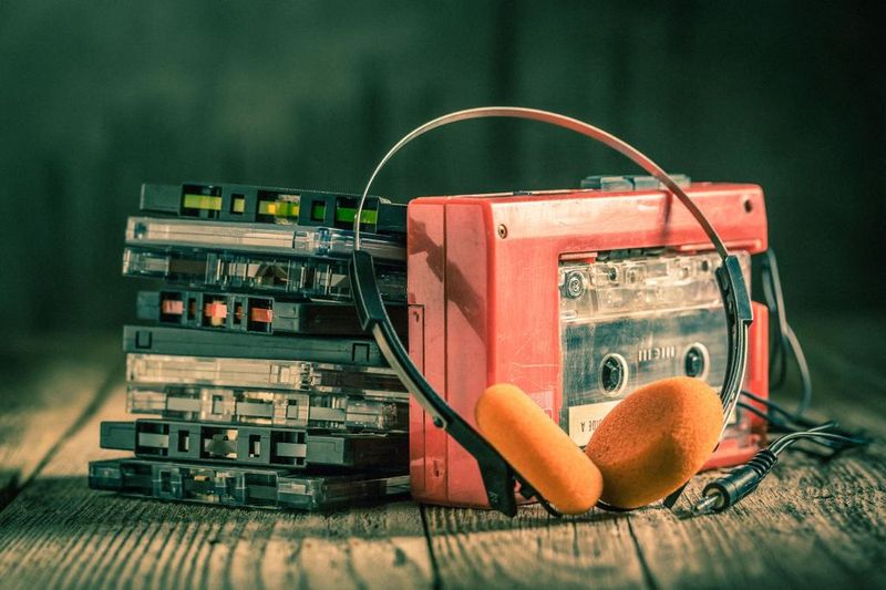 Listening to a Walkman