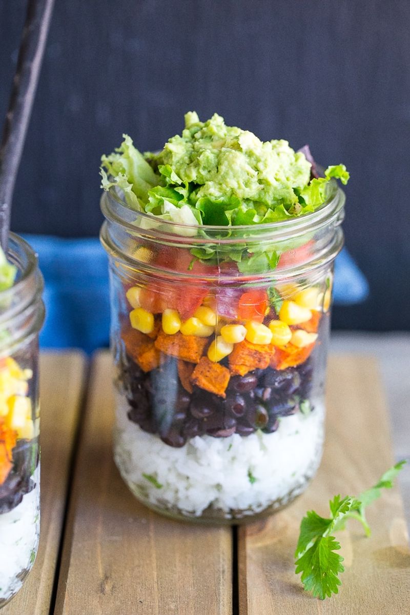 Mason Jar Burrito Bowls