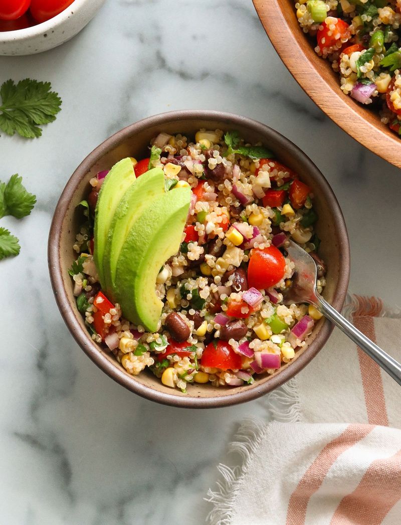 Quinoa and Black Bean Bowl with Fresh Veggies