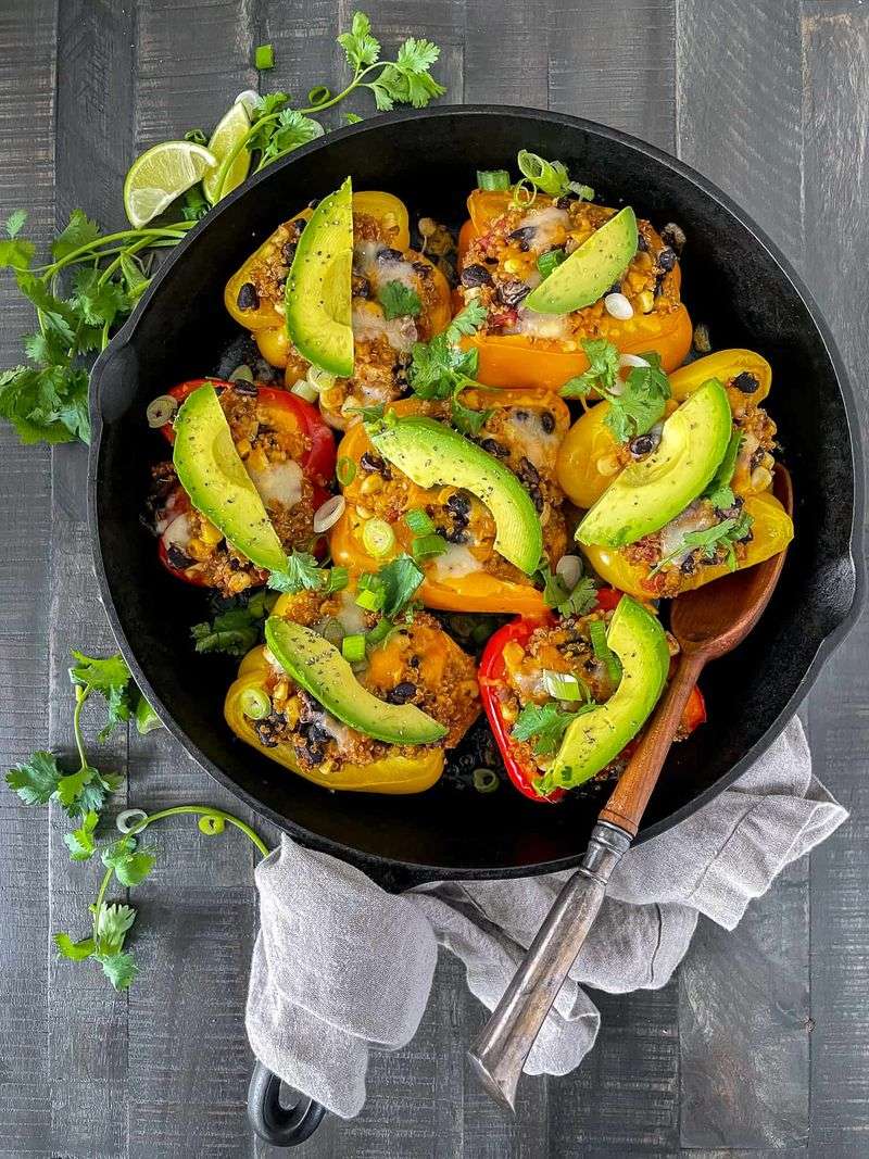 Quinoa and Black Bean Stuffed Peppers