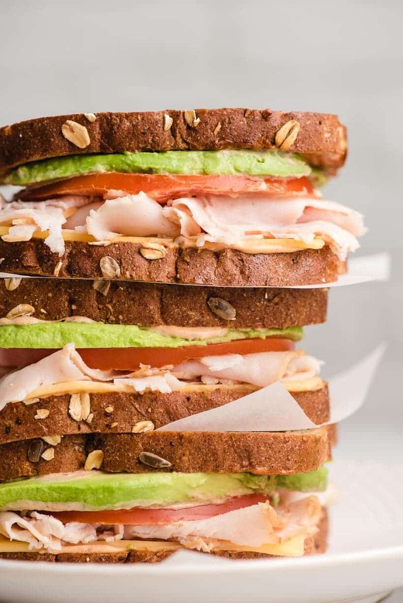 Turkey and Avocado Sandwich on Whole Grain Bread