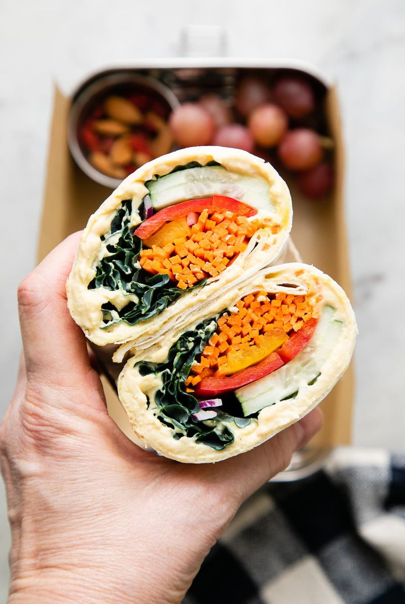 Vegetarian Hummus and Veggie Wrap
