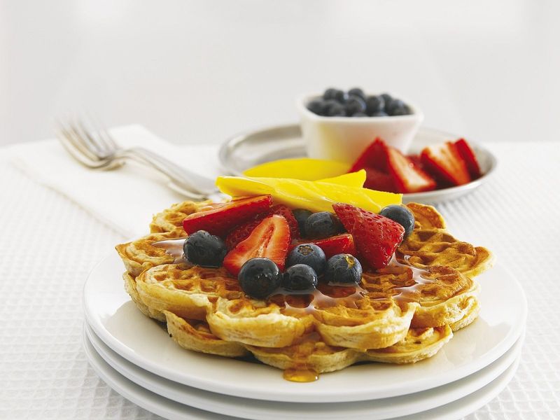Whole-Grain Waffles with Fresh Fruit