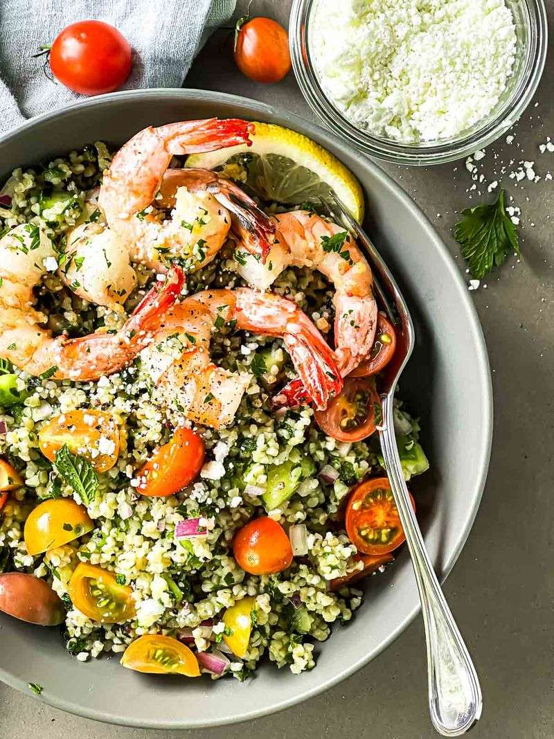 Tabbouleh with Grilled Shrimp