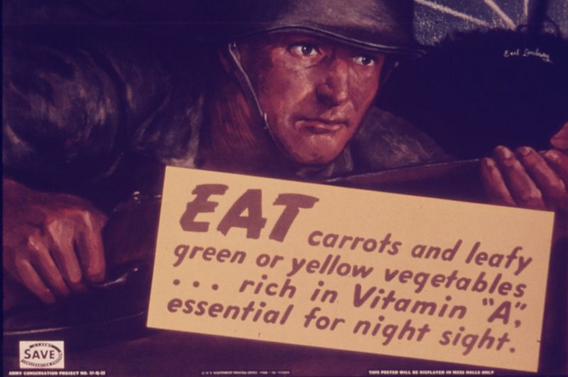 Carrots improve night vision