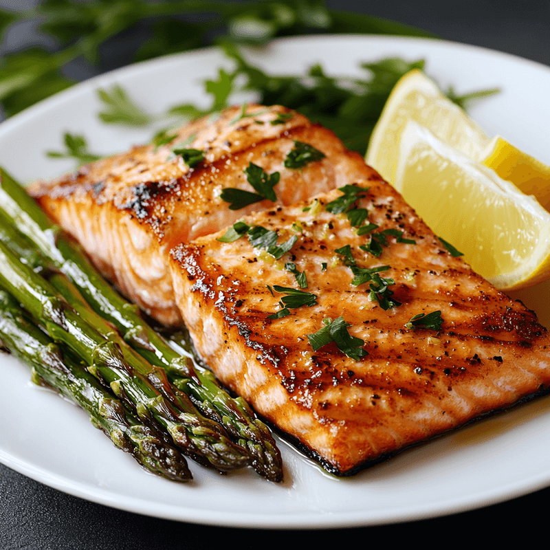 Grilled Salmon with Asparagus