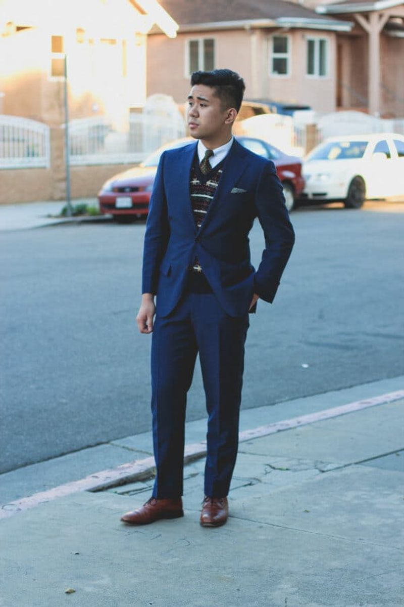 Navy and Burgundy