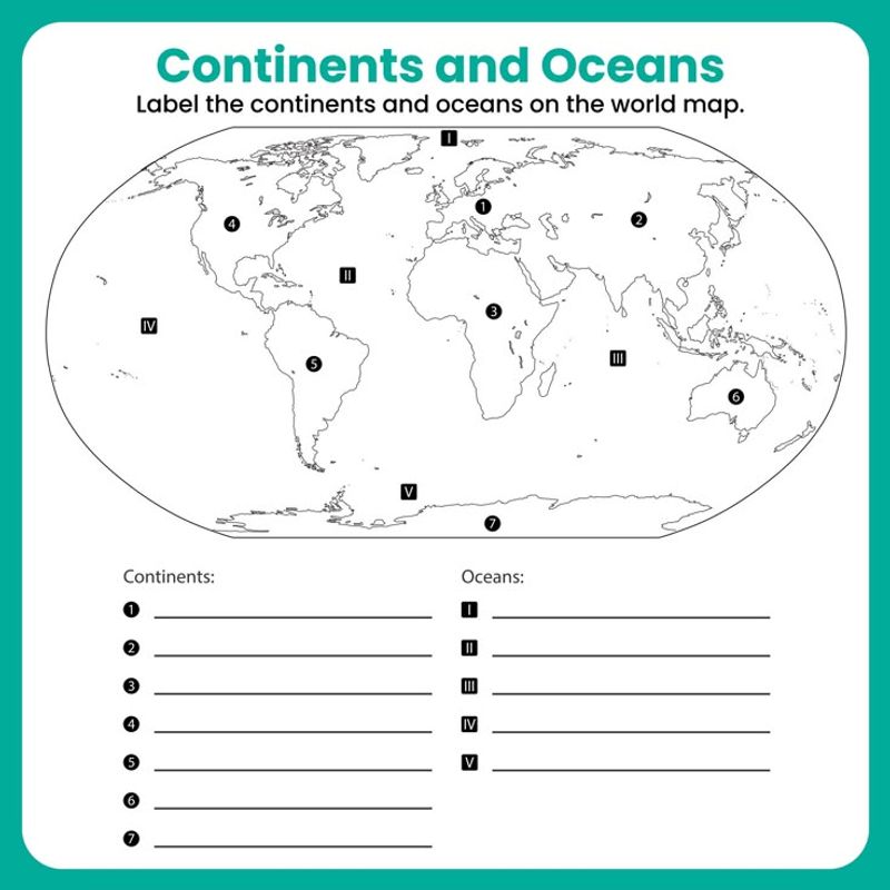 Geography: World Continents and Oceans