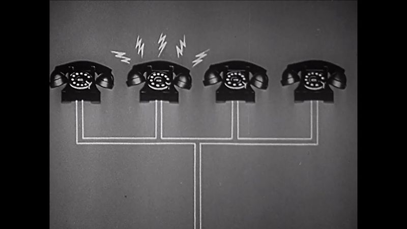 Sharing a Party Line Telephone