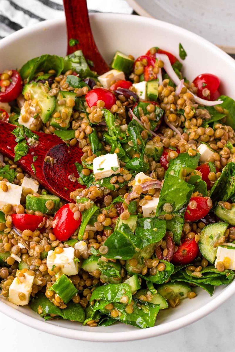Lentil and Spinach Bowl