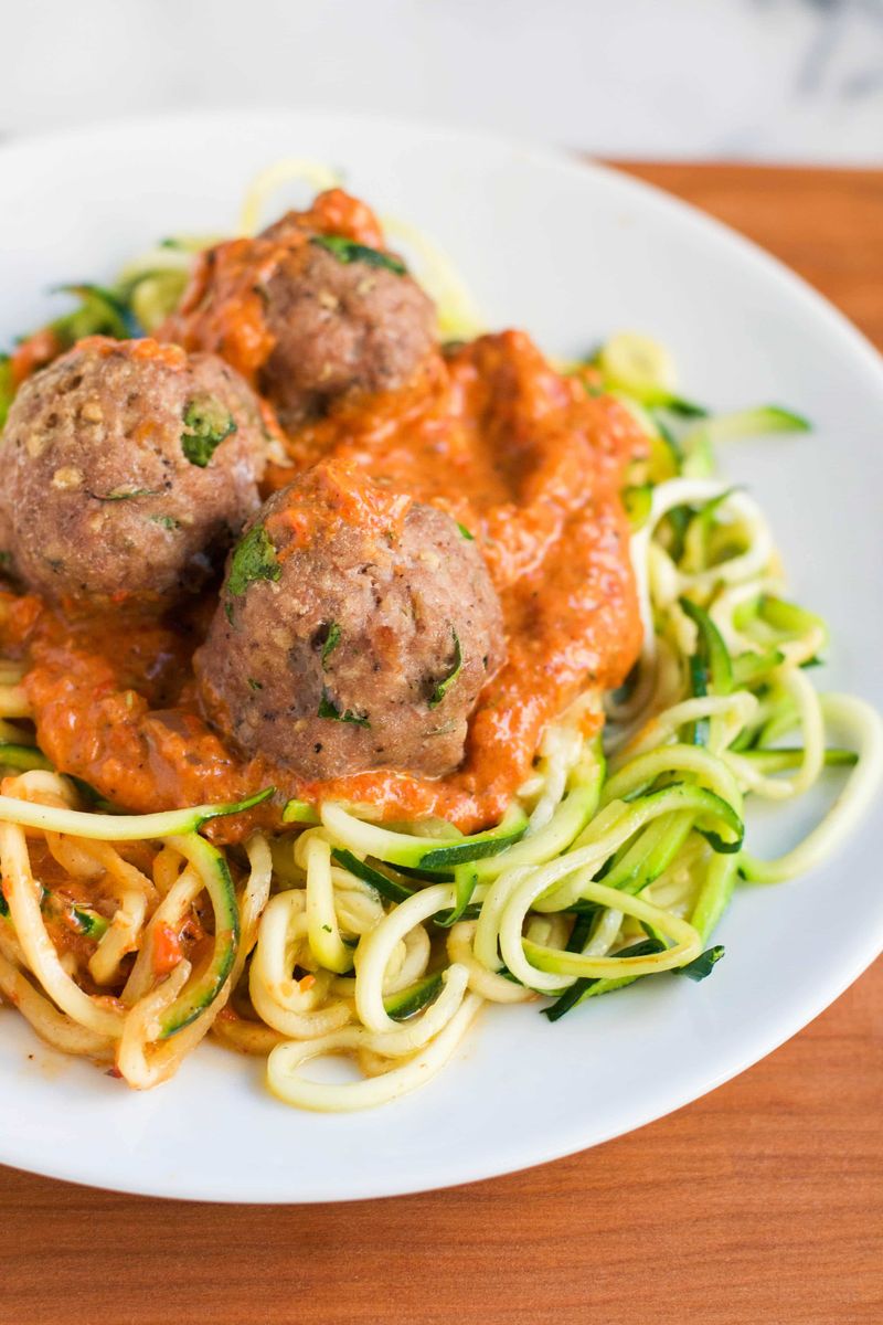 Turkey Meatballs with Zoodles