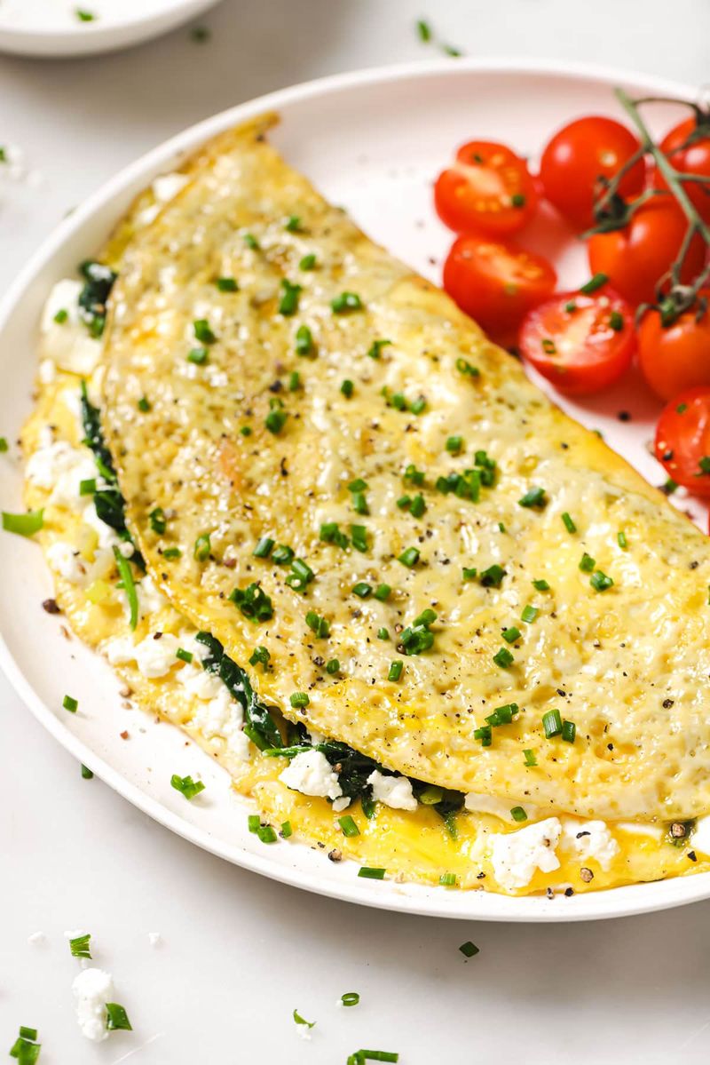 Egg White Omelette with Spinach and Feta