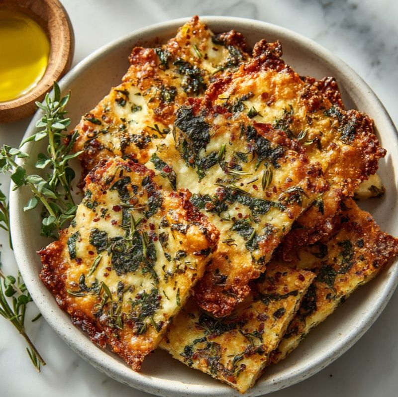 Spicy Spinach Feta Crisps