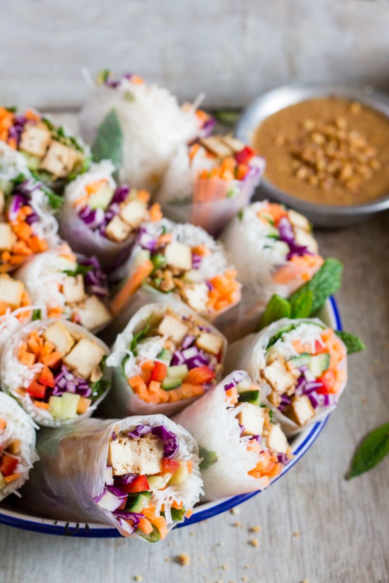 Tofu and Veggie Rice Paper Rolls