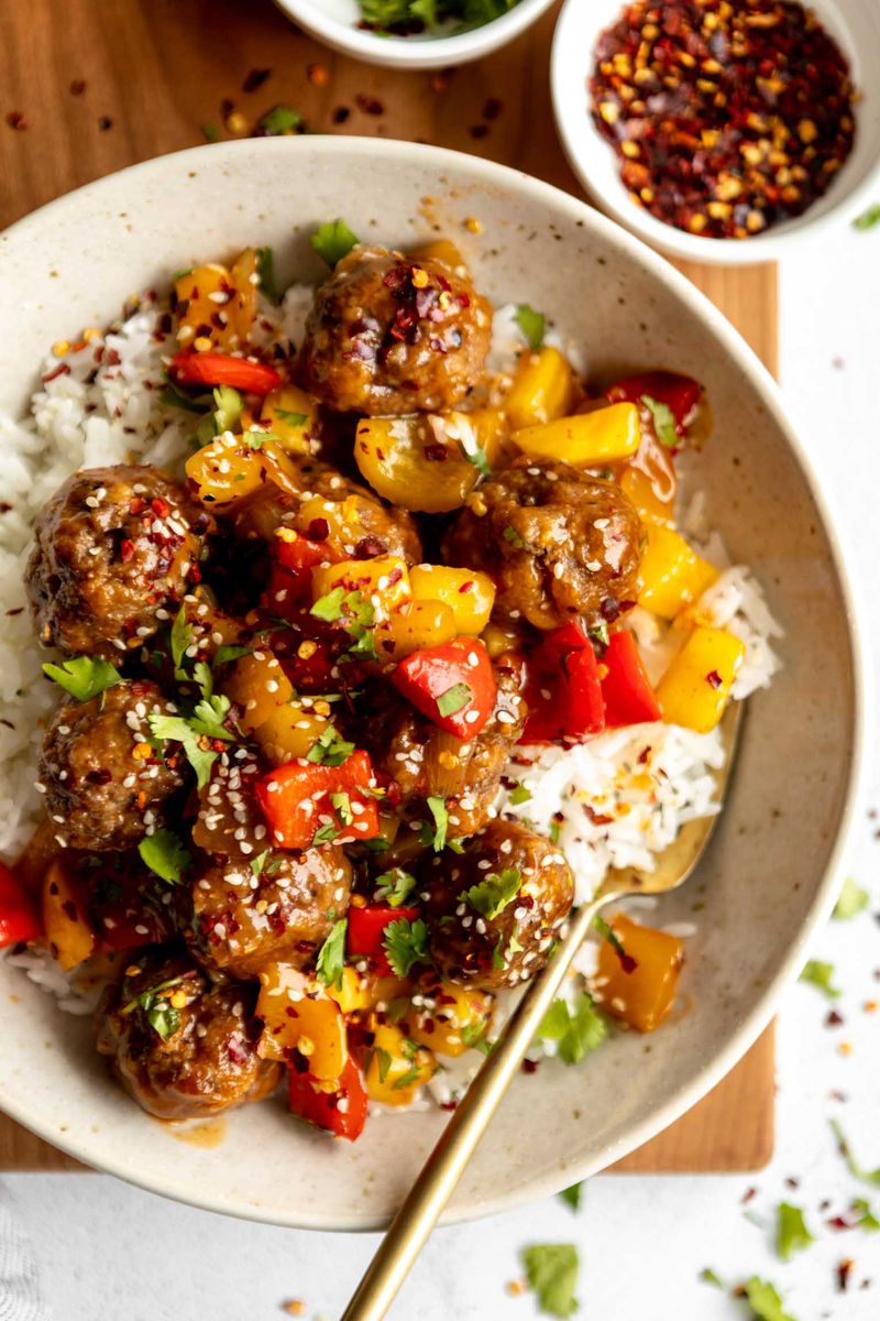 Sweet and Sour Lentil Meatballs