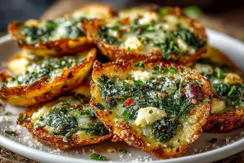 Garlic Parmesan Spinach Crisps