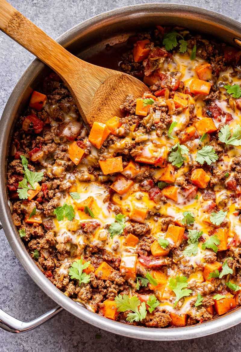 BBQ Beef and Sweet Potato Skillet