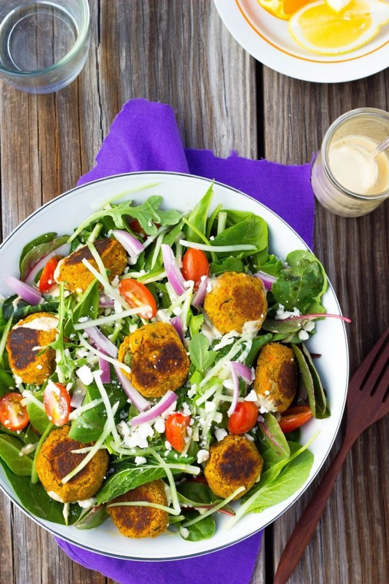 Roasted Veggie and Falafel Salad