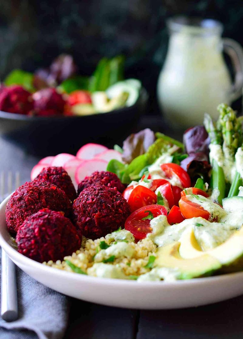 Crispy Falafel and Beet Salad