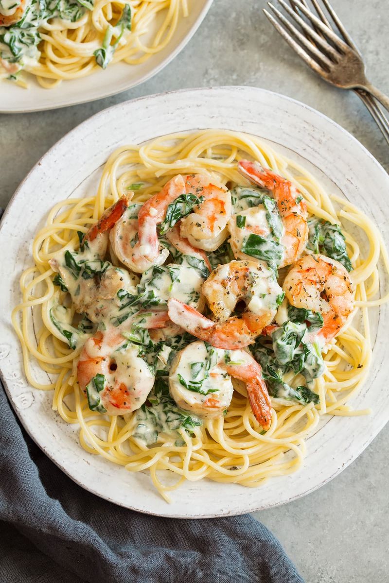 Shrimp and Spinach Pasta