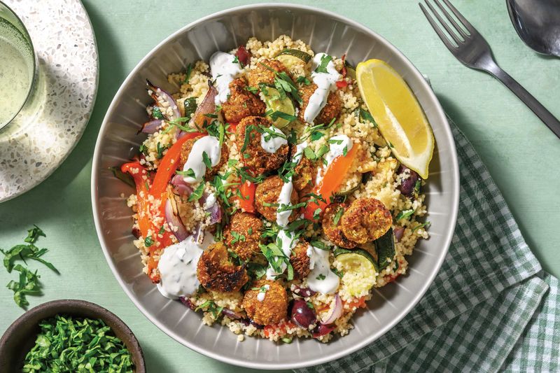 Lemon Herb Falafel with Couscous