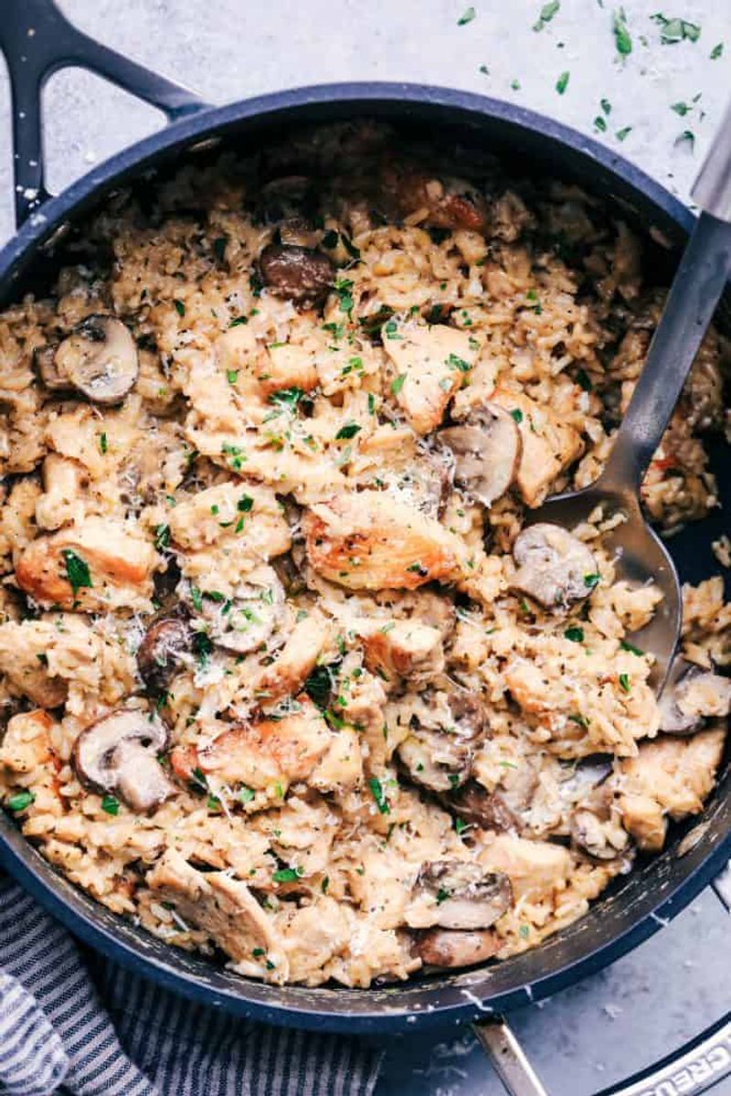 Creamy Mushroom Chicken and Rice