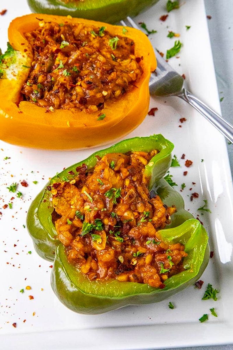 Chicken and Rice Stuffed Peppers