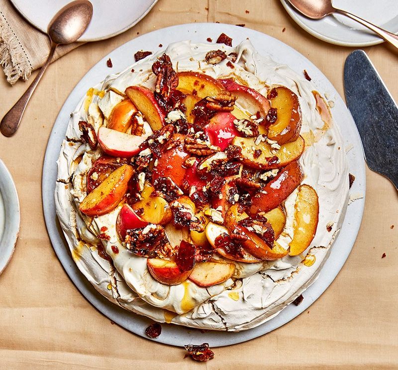 Candied Pecan Pavlova