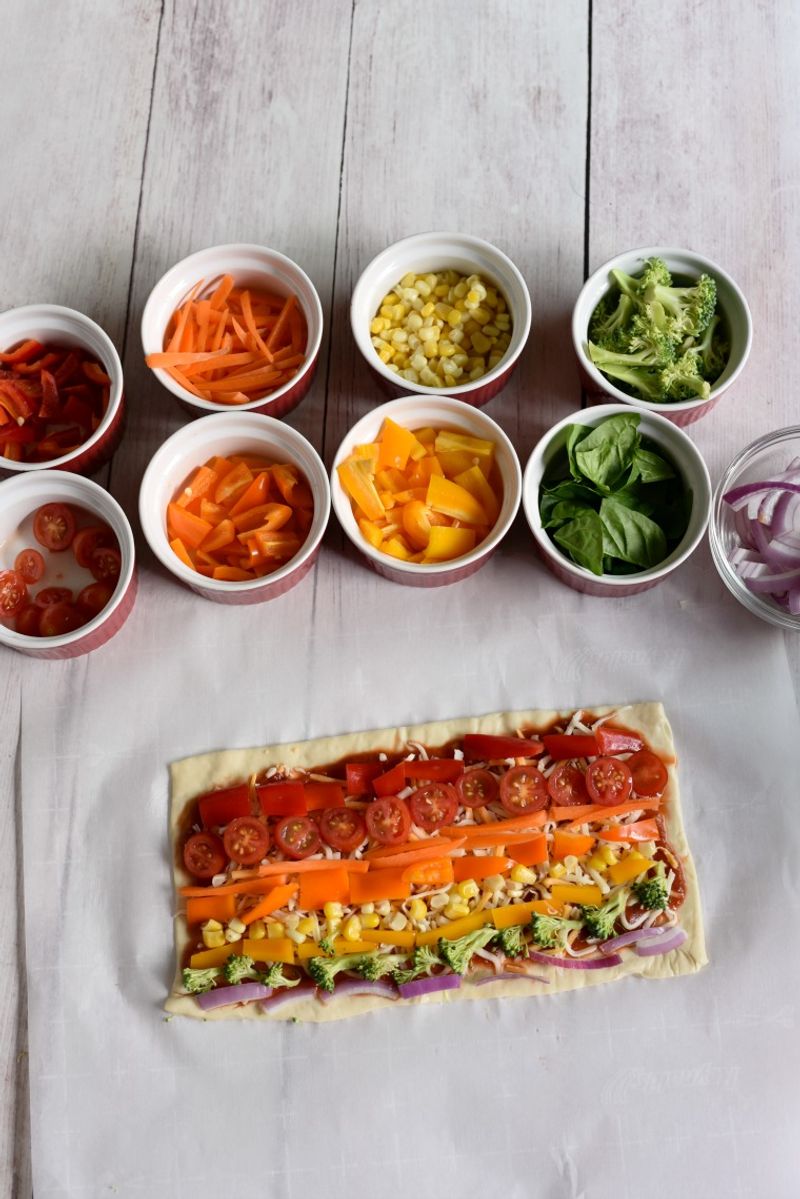 Rainbow Veggie Pizza
