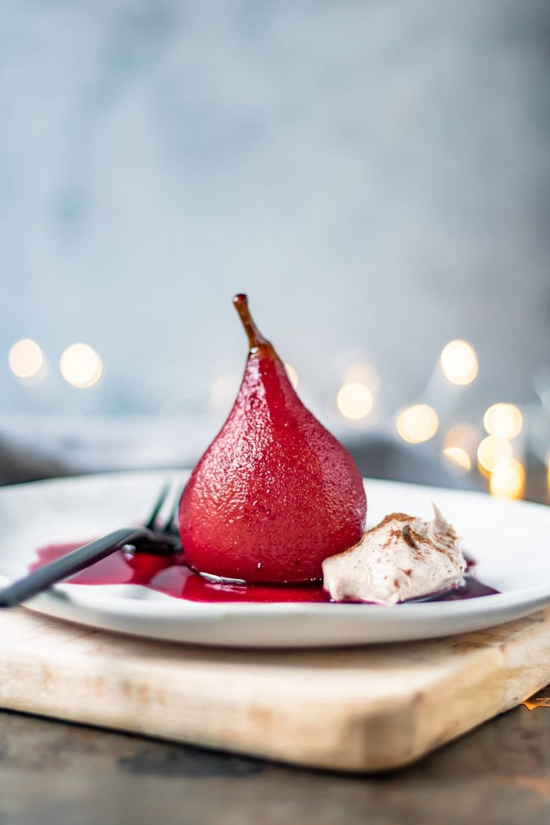 Mulled Wine Poached Pears