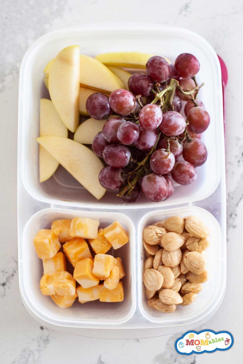 Cheese Cubes and Grapes
